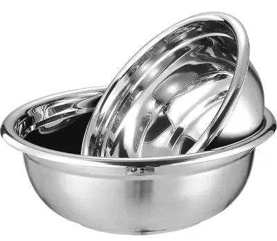 Polished Stainless Steel Eco-Friendly Bowl Set-Salad & Soup Bowls Sturdy Multi-Purpose Kitchen Tableware