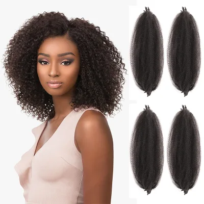 3 Pack   Pre Stretched Afro Kinky Braiding Hair Marley Twist 24 Inch Meche Grey Wig Hair Bundles Cuban Twist Extensions