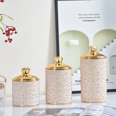 Custom Logo Gold Clear Plastic Storage Jar with Lid Bulk Food Safe Canister for Candy Nuts Tea Storage