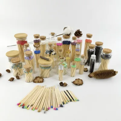 Matches in Glass Wholesale Price Bottle Matches Sticker Large Advertising Jar Customize Colorful Long Match Cigar
