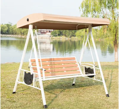 Comfortable Large Metal Swing Set with Modern Design for Outdoor Gardens & Patios Supports Multiple Riders