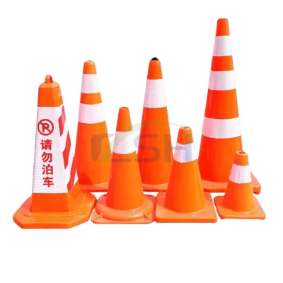 Plastic Foldable Orange Street Pylon Road Construction Safety Control Signs Posts Traffic Barricade Red Cones for Sale