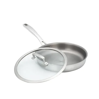 Titanium+Aluminum+ Stainless Steel Frying Pan Uncoated Pure Titanium Pan Outdoor Baking Pan