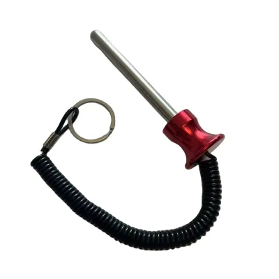 Aluminum Magnetic Spring Pull Pin for Weight Plate  Reinforced Steel Wire Laynard Weight Stack Pin for Gym