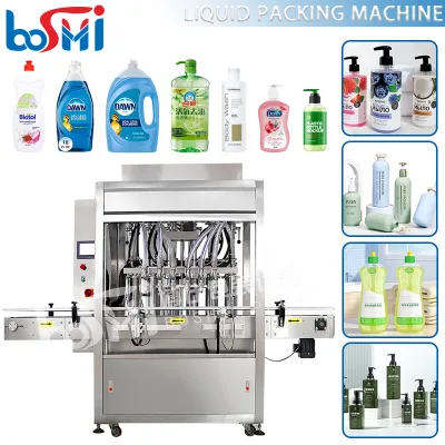 Dishwashing Laundry Liquid Packaging Shampoo Softener Detergent Cleaning Liquid Packing Machine Bottle Cans Jar Filling Machine