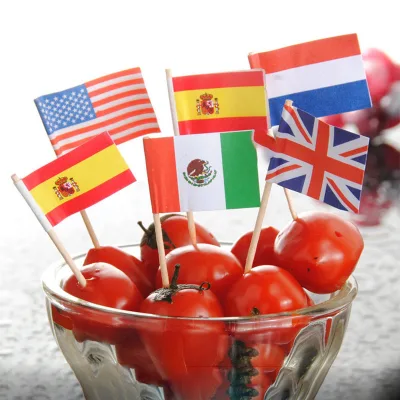 100 Pack USA American Flag US Toothpick Flags Country Picks Party Decoration Celebration Cocktail Food Bar Cake Flags