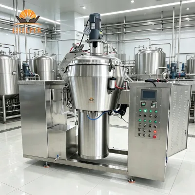 Heavy Duty Vacuum Cooking Kettle PLC & Manual Control Top Mixing Bottom Emulsification Food Processing Equipment