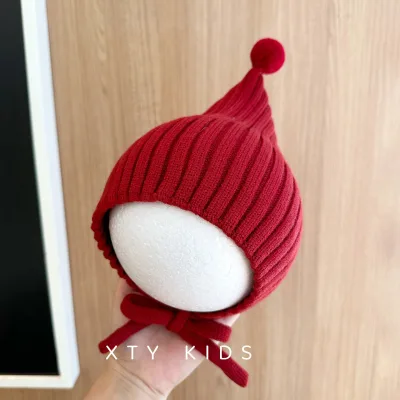 H7 Character Style Children's Elf Hat Knitted Ear Protection Hat for Little Red Riding Hood Autumn Winter Baby Hat for Men Women
