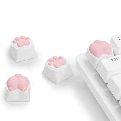 Cute Cat Claw Cat Butt Personality Soft Silicone Keycap Rock Paper Scissors Keyboard C ap Cross Axis Universal Keyboard Keycap