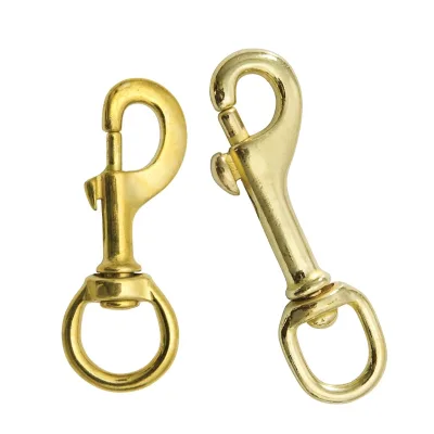 China Manufacturer Industrial Animal Pet Brass Dog Carabiner with Zinc Electrolytic Treatment ISO9001 Certified Dog Hook