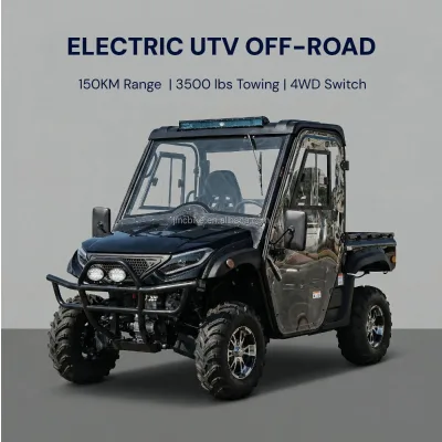 Heavy Duty 76.8V Electric UTV for Farm Work Professional Side by Side With Hydraulic Dump Bed and 4x4 Off-Road Power System