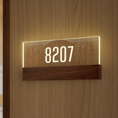 Custom Stainless Steel Street Number Led Lighted Address Sign for Seaside Polished House Address Sign