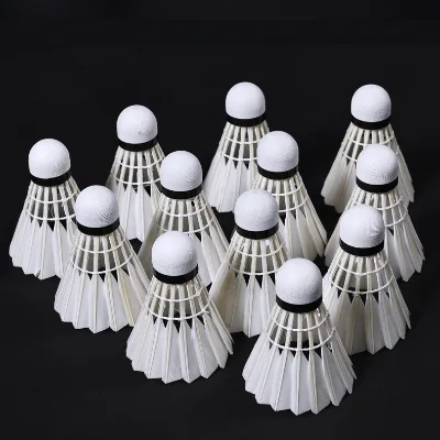 Durable Professional Tournament Class a 80 Speed Lightweight Badminton Goose Feather Ball 12 Packs Stable with Curving Shuttle