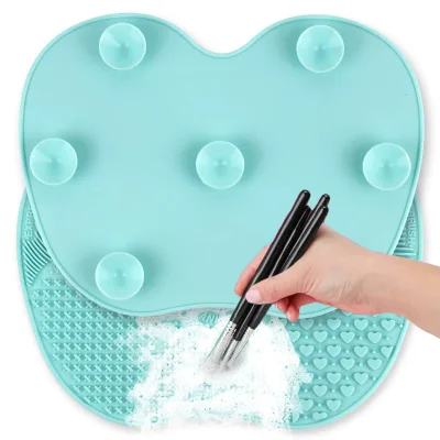 Washing Tool Scrubber With Suction Cup Cosmetic Brush Cleaning Mat Makeup Brush Cleaner Pad Silicon Makeup Brush Cleaning Mat