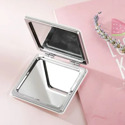 Custom Private logo Double Sided Folding Makeup MirrorPersonalized Gift Portable Round Folded Mirrors