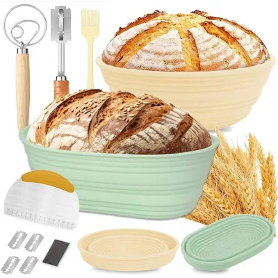 Same Day Delivery Gift Paniers Couteau a Grigner Pour Cuisson Du Pain Shaping an Ovale Levain Miche Silicone Chef Kit