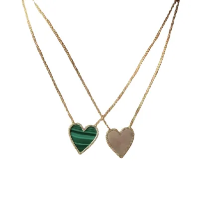 Custom Lacquer Colored Sterling Silver Heart Necklace