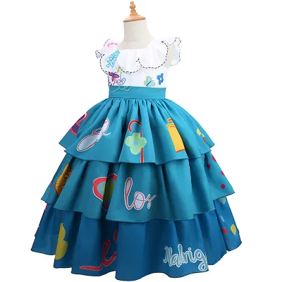 Professional Children's Halloween Baby Girl Birthday Party Blue Costume Princess Dress Kids School Costume