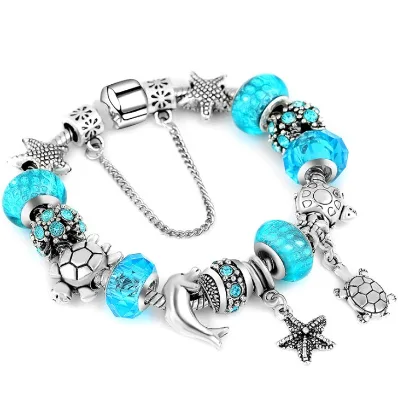 Summer Women Ocean Bracelet Turtle Charm Bracelet Sea Star Bracelet