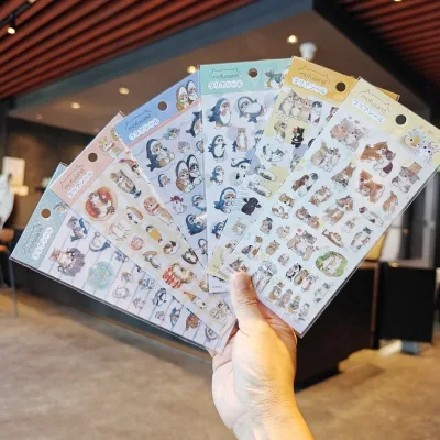 DHF004 Kinds of Waterproof Mofusand Stickers Stationery Cartoon Shark cat Diy Handmade Creative Pasting Items