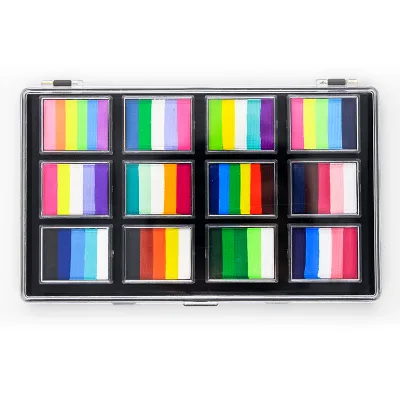 High Quality Rainbow Face Paint Water-Based and Non-Toxic with Brush for Body Colorful Painting Supplies