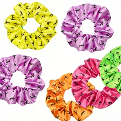European American-style Satin Gymnastics/yoga Printed High-elasticity Hair Tie Wont Pull Your Hair Versatile