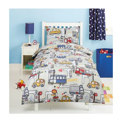 New Fashion Trends 200Tc Construction Vehicle Polyester Cotton Kids Bedding Set