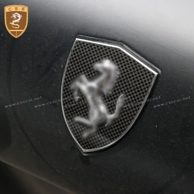For Ferrari F12 458 Carbon Fiber Auto Air Vent Fender Car Logo Emblem Badge