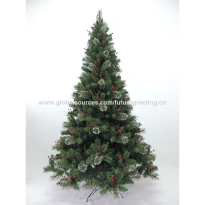 2023 hot sale of 210CM artificial Christmas tree with needle tips and LED Christmas decorations