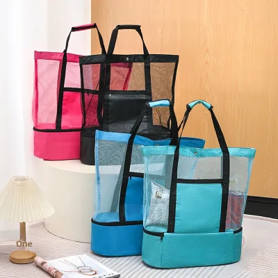 Custom Logo Foldable Summer Picnic Insulated Keeping Beach Bag Outdoor Picnic Camping Insulated Bag Lunch Beach Ice Bag