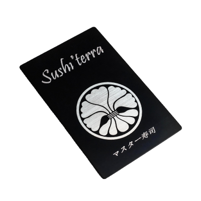 Wholesale Elegant Business Card Full Black Matt Finish Custom Logo Stainless Steel Metal Business Gift Card Membership Vip