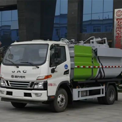 Good Price High Quality JACC 4x2 Brand New Rear Loader Compactor Diesel EURO 5 1 Year Warranty Trash Can Garbage Truck