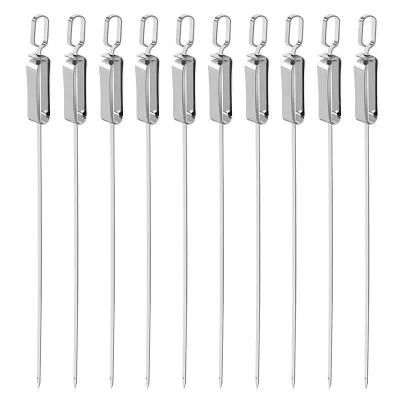 Flat Metal BBQ Skewers ,Kabob Skewers for Grilling with Slider