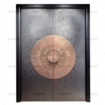 American Hot Hand Carved High End Waterproof Durable Hotel Double Door Security Cast Aluminum Entrance Door