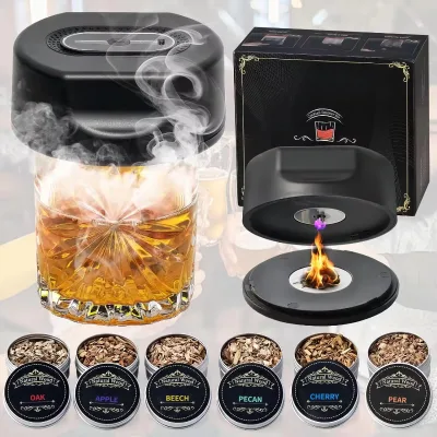 Rechargeable Electric Whisky Smoker Set New Cross - Border Foreign Trade Plastic Material Variety Fragrant Wood Bar Accessories