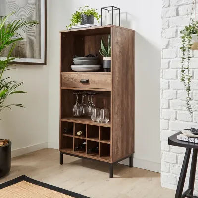 Wine Cabinet with Storage Sideboard Wine Rack with Drawer Side Cabinet Wrought Iron Restaurant Against the Wall Buffet Cabinet