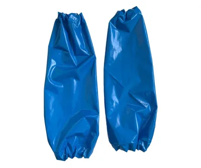 Reusable Waterproof Adult Work Dishwashing Sleeves Acid/Alkali-Resistant TPU Blue/Red 40x20cm for Food Factory Chefs Cleaning