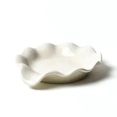 5.5inch Ruffle Style Kitchen Accessory Ceramic Spoon Holder Rest for Home Restaurant