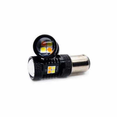 Dual Color White Amber Switchback Led Turn signal Bulbs 1157 Led DRL Light Bay15d