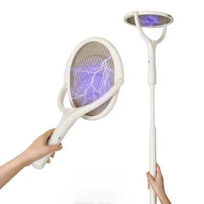90 Degree Rotatable Telescopic Electric Swatters Extended Handle Fly Mosquito Swatter Rechargeable