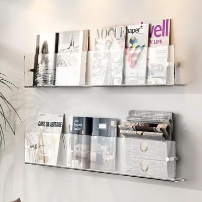 Premium Floated Acrylic Rack for Book Newspaper Magazine and Pamphlet