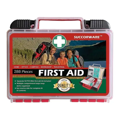 288 Pieces Medical Supplies Red First Aid Box Promotional Pocket Home First Aid