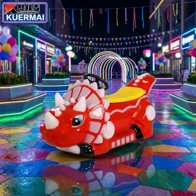 KEM Dino Ride Coin-Operated Indoor/Outdoor Kids Swing Machine Battery-Kiddy Car Ride Game for Amusement Centers