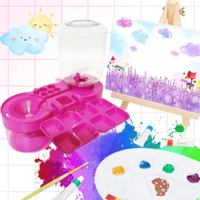 Bview Art Multi-functional Art Painting Palette Rinsing Cup Paint Brush Rinser with Painting Palette
