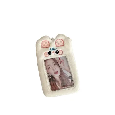 Customizable Kpop Idol IVE Jang Won Young Plush Photo Card Holder Key Chain Collect Key Ring Fluffy Card Holder