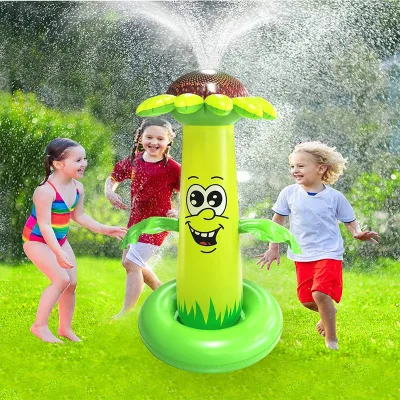 Custom PVC Inflatable Sunflower Water Spray Mat Children's Outdoor Lawn Play Sprinkler Toy Home Use Toy
