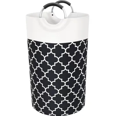 Wholesale Large Capacity Canvas Bag Oem Round Foldable Dirty Clothes Storage Organizer Bin Laundry Storage Basket
