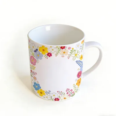 Seasonal Theme Floral Wreath 350ml/12 Ounce Melamine Mug logo Customized for Spring & Summer
