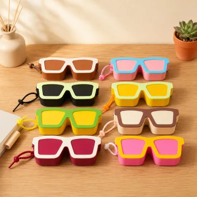 New Silicone Eyewear Storage Pouch Portable Glasses case Waterproof and Dustproof Sunglasses Holder with a Lanyard Zipper-style