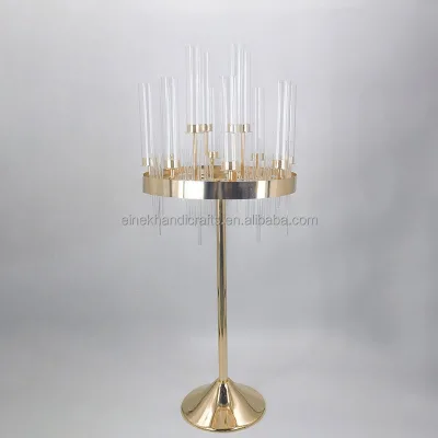 Elegant Metal Candelabra for Wedding Banquet Tabletop Decoration Arrangement